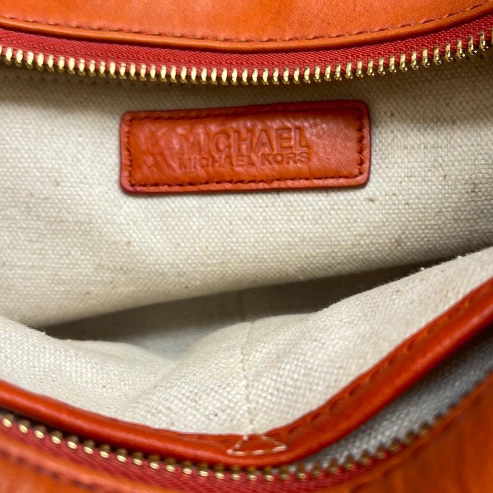 Vintage MICHAEL KORS Orange  Leather Shoulder Bag - Picture 11 of 12